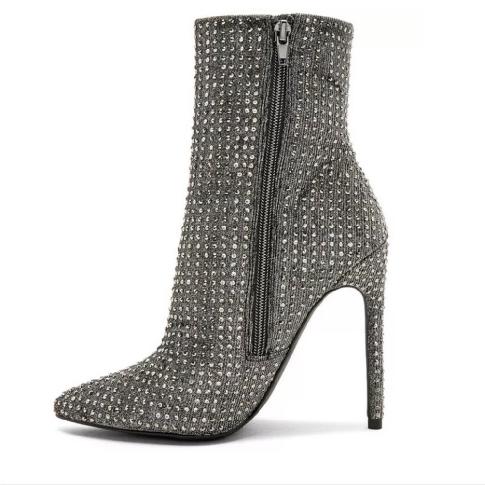 Steve Madden WIFEY cardi B stellito ankle boots 9 silver - Picture 3 of 15